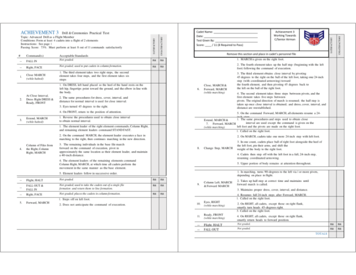 Cap achievement 8 drill test